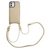 Selencia Nova Handyhülle mit Kordel und Kartenhalter Apple iPhone 12 (Pro) - Beige