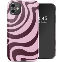 Selencia Vivid Back Cover iPhone 11 - Wavy Swirl Pink Plum