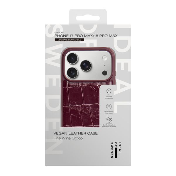 iDeal of Sweden MagSafe-Hülle aus veganem Leder Apple iPhone 18 Pro Max / 17 Pro Max - Fine Wine Croco