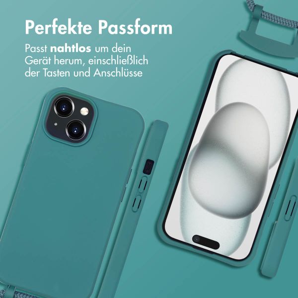 imoshion Color Backcover mit abnehmbarem Handykette und MagSafe Apple iPhone 15 - Dunkelgrün