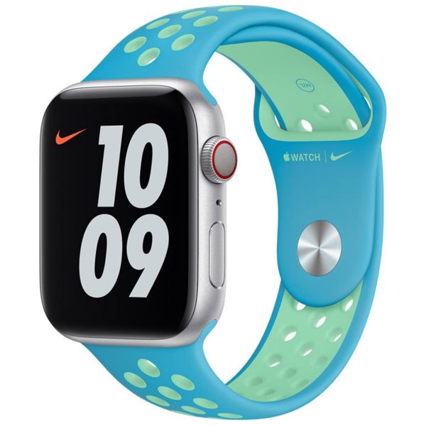 Apple Sport Band für die Apple Watch Series 1-10 / SE / Ultra (2) - 42/44/45/46/49 mm - Chlorine Blue/Green Glow