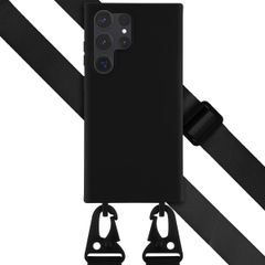 Selencia SilikonHülle mit abnehmbarem Band Samsung Galaxy S23 Ultra - Schwarz
