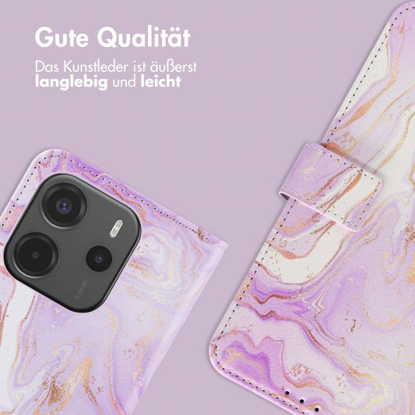 imoshion Design Klapphülle Xiaomi Redmi Note 14 (4G) - Purple Marble