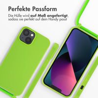 imoshion Silikonhülle mit Band für das iPhone 14 - Grün fluoreszierend