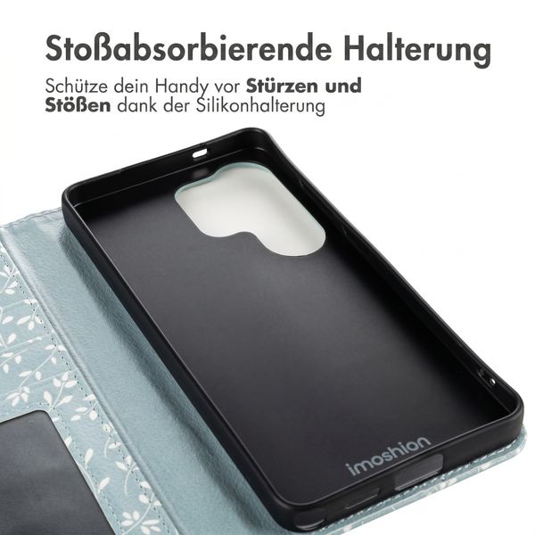 imoshion Design Klapphülle Samsung Galaxy S26 Ultra - Smoke Green Flowers