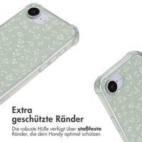 imoshion Design Hülle mit Band Apple iPhone 16e - Smoke Green Flowers