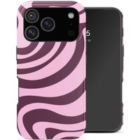 Selencia Vivid Back Cover Apple iPhone 18 Pro Max - Wavy Swirl Pink Plum