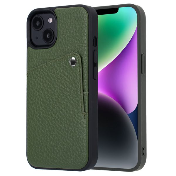 Selencia Riva Back Cover mit Kartenfach Apple iPhone 14 / 13 - Sage Green