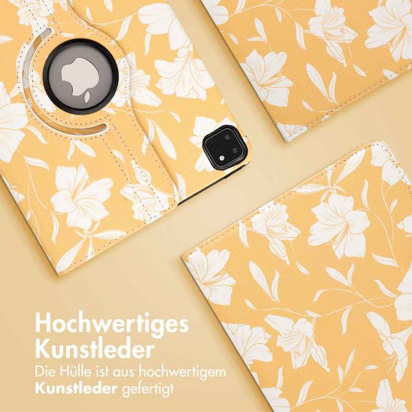 imoshion 360° drehbare Design Klapphülle für das iPad Pro 11 (2018/2020/2021/2022) - Yellow Flowers