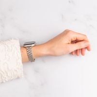 Selencia Jubilee inspiriertes schmales Edelstahlarmband für Apple Watch Series 1 t/m 9 / SE (38/40/41 mm) | Series 10 / 11 (42 mm) - Starlight