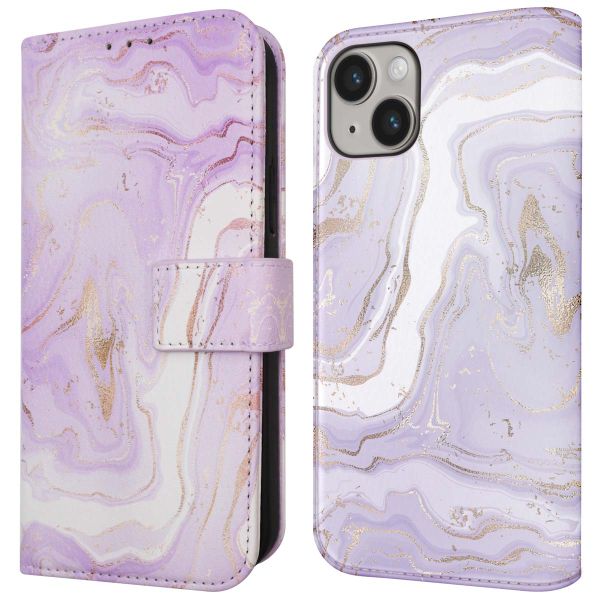 imoshion Design Klapphülle für das iPhone 14 - Purple Marble