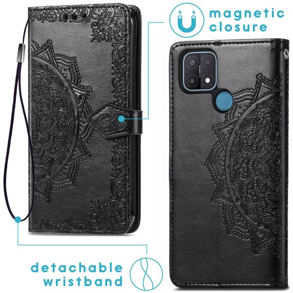 imoshion Mandala Klapphülle Oppo A15 - Schwarz