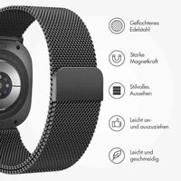 imoshion Magnetisches Milanaise Armband für das  Samsung Galaxy Watch Ultra (2024/2025) - Schwarz