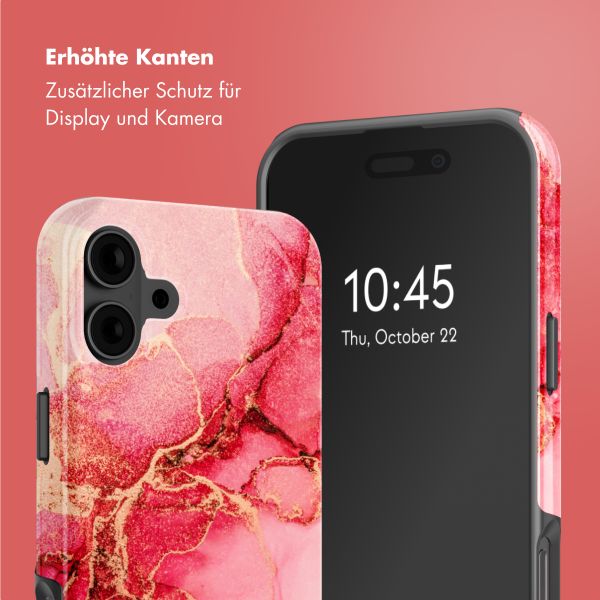 Selencia Vivid Tough Back Cover mit MagSafe für das Apple iPhone 16 - Rosy Marble