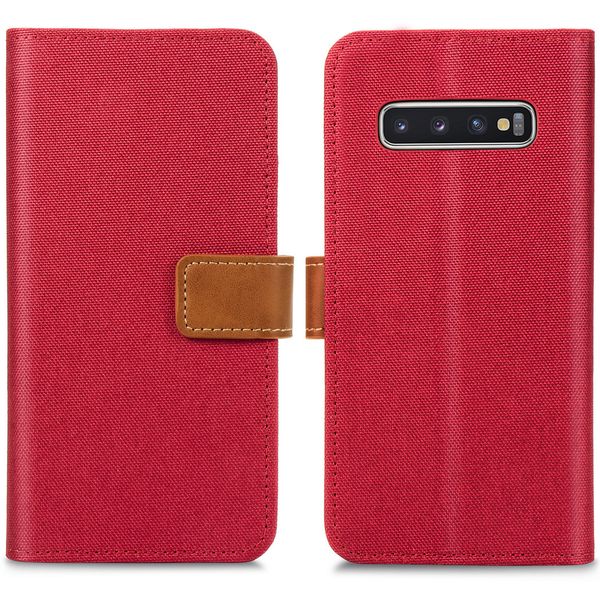 imoshion Luxuriöse Canvas-Klapphülle Samsung Galaxy S10 - Rot