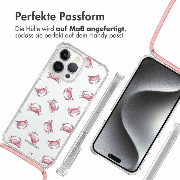 imoshion Design Hülle mit Band Apple iPhone 15 Pro Max - Crab Watercolor
