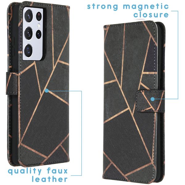 imoshion Design TPU Klapphülle Samsung Galaxy S21 Ultra - Black Graphic