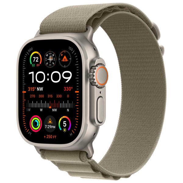 Apple Alpine Loop Band für die Apple Watch Series 1 bis 10 / SE / Ultra (2) (44/45/46/49 mm) - Größe M - Olive