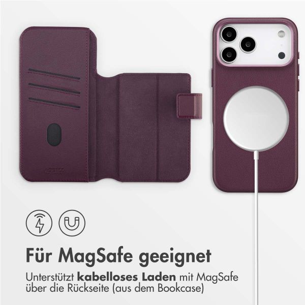 Accezz 2-in-1 Klapphülle aus Leder mit MagSafe Apple iPhone 17 Pro Max - Heath Purple