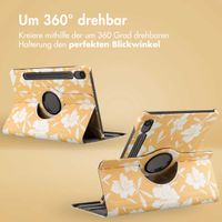 imoshion 360° drehbare Design Klapphülle für das Samsung Galaxy Tab S9 FE - Yellow Flowers