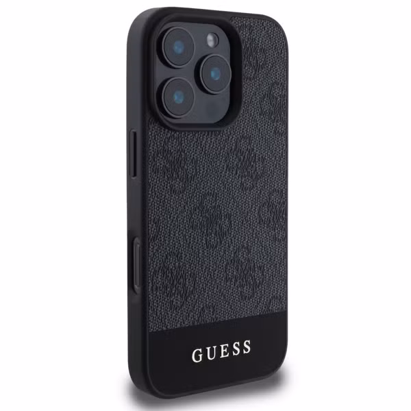 Guess Bottom Stripe 4G Back Cover Apple iPhone 16 Pro - Grau