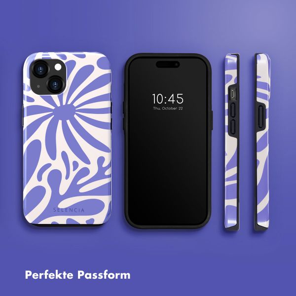 Selencia Vivid Back Cover Apple iPhone 15 - Modern Bloom Sapphire Blue