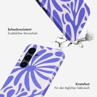 Selencia Vivid Tough Back Cover für das Samsung Galaxy S24 - Modern Bloom Sapphire Blue