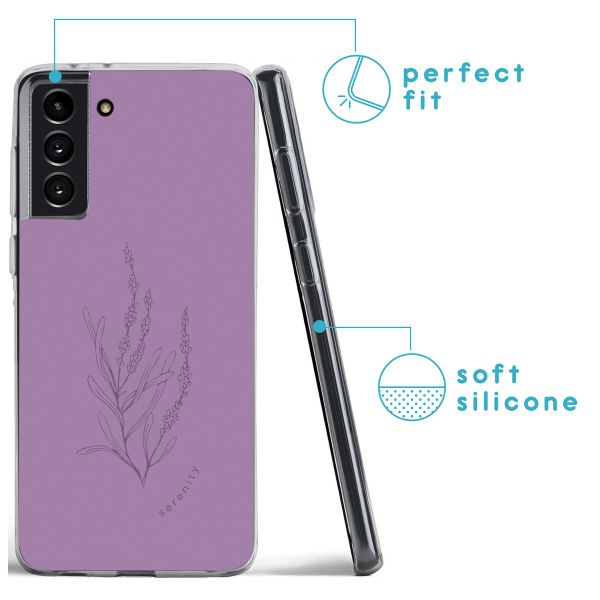 imoshion Design Hülle für das Samsung Galaxy S21 FE - Floral Purple