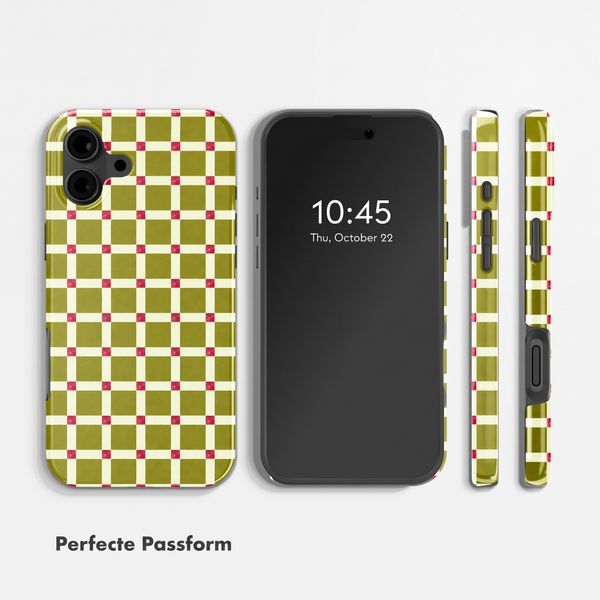 Selencia Vivid Rückabdeckung mit MagSafe Apple iPhone 16 - Check This Olive
