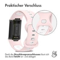 imoshion Silikonband Sport für das Fitbit Charge 5 / Charge 6 - Rosa / Weiß