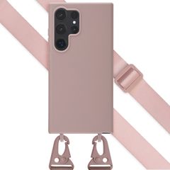 Selencia SilikonHülle mit abnehmbarem Band Samsung Galaxy S24 Ultra - Sand Pink