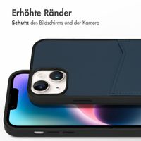 Accezz Premium Leather Card Slot Back Cover für das Apple iPhone 14 Plus - Dunkelblau