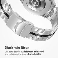 Accezz Steel Band für das  Samsung Galaxy Watch 4 / 5 / 6 / 7 / FE (20 mm) - Zilver & Zwart / Silver & Black