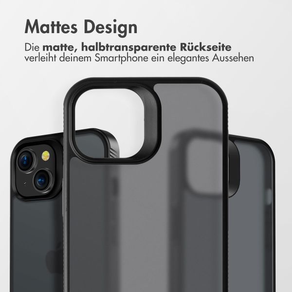 Accezz Rugged Frosted Back Cover für das iPhone 15 - Schwarz