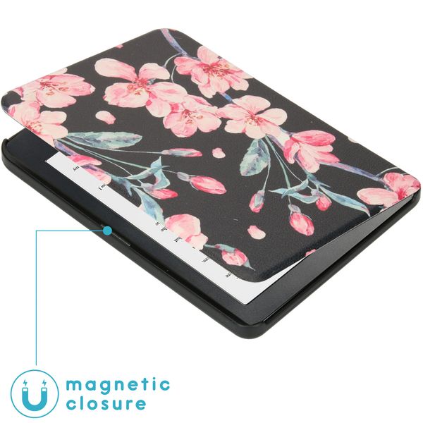 imoshion Design Slim Hard Case Klapphülle Kobo Clara HD - Blossom Watercolor Black