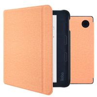 imoshion Canvas Sleepcover Klapphülle mit stand für das voor de Kobo Libra Colour - Peach