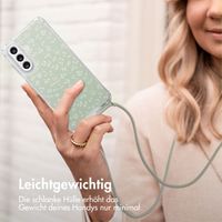 imoshion Design Hülle mit Band Samsung Galaxy A56 - Smoke Green Flowers