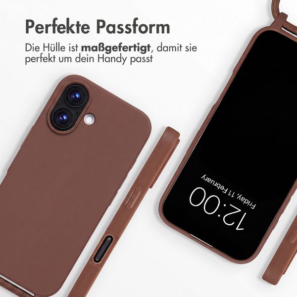 imoshion SilikonHülle mit Band Apple iPhone 16 - Braun