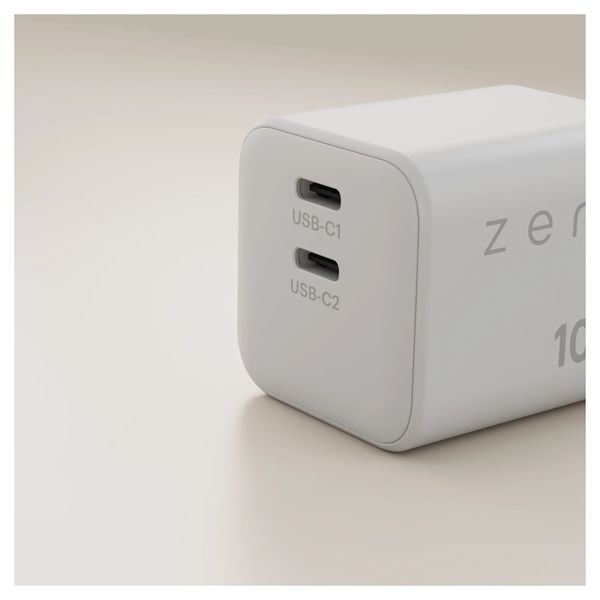 Zens Kompaktes Ladegerät 2x USB-C 100W - Netzteil - Weiß
