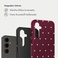 Selencia Vivid Back Cover Samsung Galaxy S24 FE - Happy Dots Burgundy
