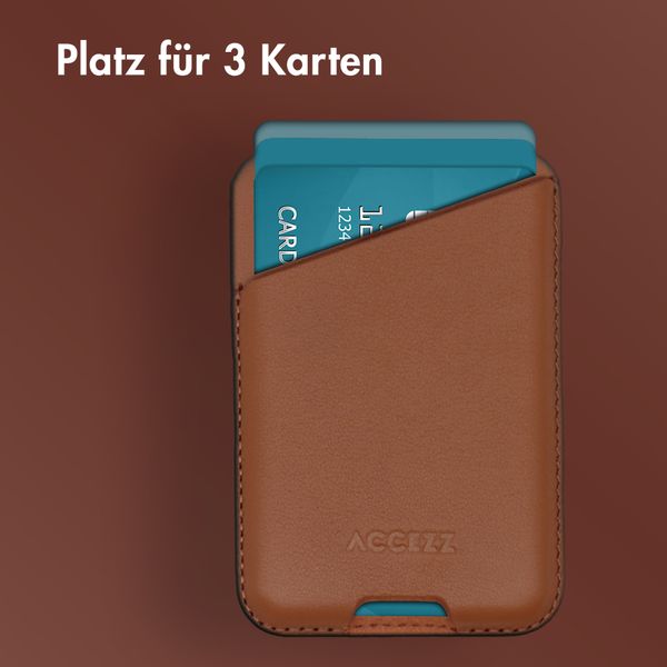Accezz Lederkartenhalter - Geeignet für MagSafe und Qi2 - Sienna Brown