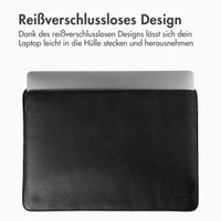 Accezz Leather Laptop Hülle Apple MacBook 14 Zoll - Laptop Sleeve - Schwarz