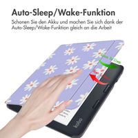 imoshion Design Slim Hard Case Sleepcover mit Stand Kobo Libra 2 / Tolino Vision 6 - Flowers Distance
