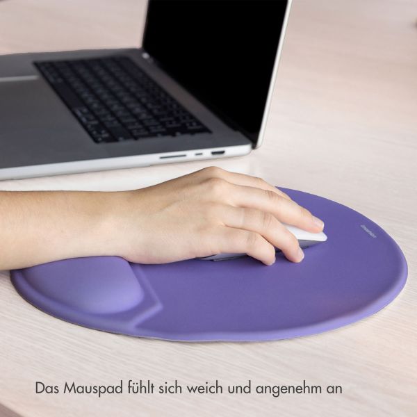 imoshion Ergonomisches Mauspad - Mauspad mit Handgelenkstütze - 30 x 25 cm - Lila