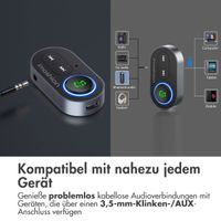 imoshion Bluetooth Adapter Auto - Bluetooth 5.1-Empfänger - 3,5 mm Jack / AUX - Schwarz