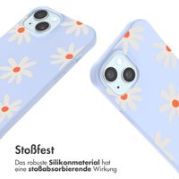 imoshion Silikonhülle design mit Band für das iPhone 15 - Lila Flower Distance