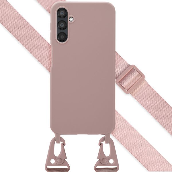 Selencia Silikonhülle mit abnehmbarem Band für das Samsung Galaxy A25 (5G) - Sand Pink