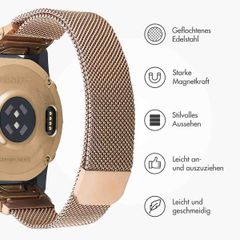 imoshion QuickFit® Milanese Armband -   Garmin 22 mm Anschluss - Größe L/XL - Rose Gold