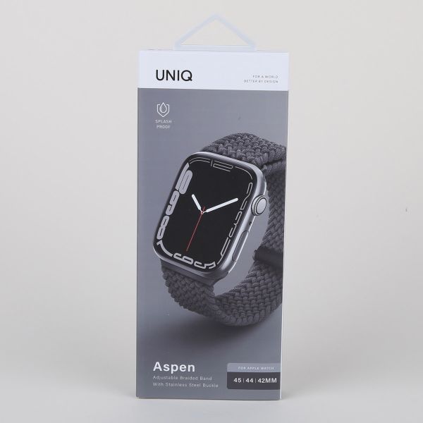 Uniq Aspen Geflochtenes Armband für das  Apple Watch Series 1 t/m 11 / SE / Ultra (44/45/46/49 mm) - Granite Grey