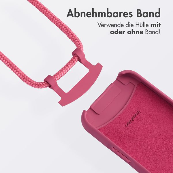 imoshion Color Backcover mit abnehmbarem Handykette und MagSafe Apple iPhone 16 Pro - Raspberry